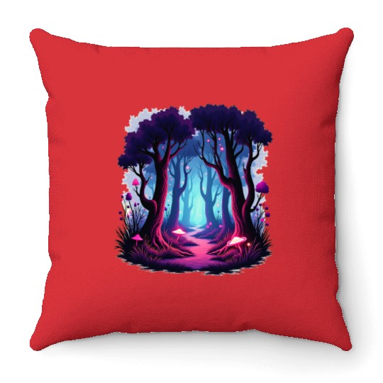 Enchanted Forest Dreamscape Throw Pillows