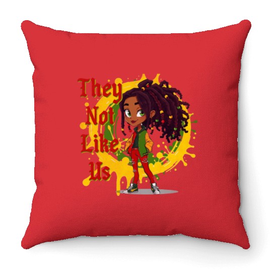 They Not Like Us Black History Melanin African Throw Pillows