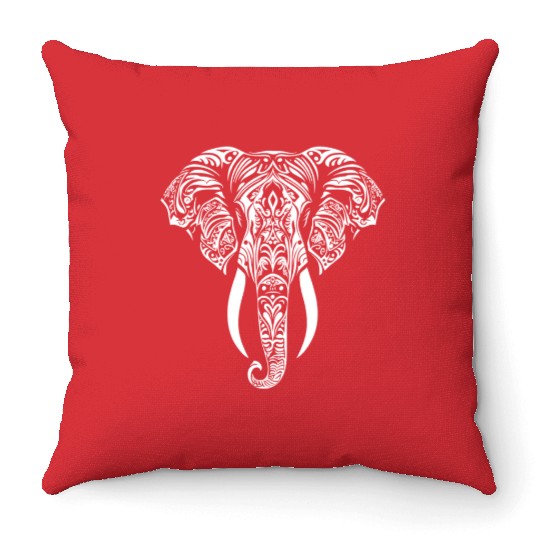 Elephant Mandala Tribal Throw Pillows