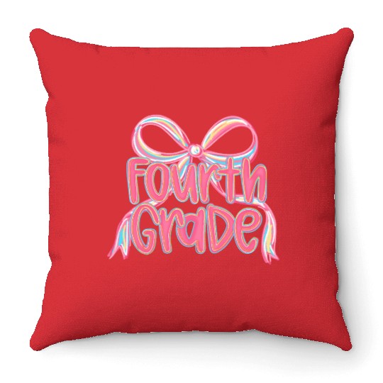 Back to School Fourth Grade Throw Pillows