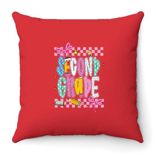 second grade Back to School Throw Pillows