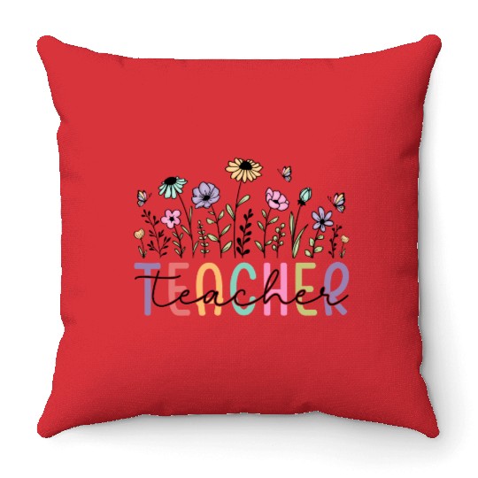 Floral Teacher Appreciation Teacher Throw Pillows