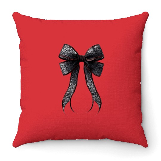 lace bow Throw Pillows