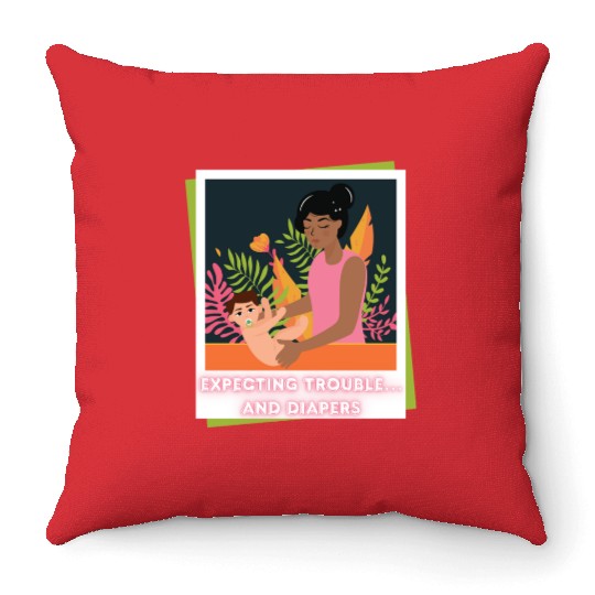 First Time Mom Vibes – Expecting Mother Throw Pillows