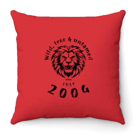 21st birthday Wild, free & untamed since 07/2004 Throw Pillows