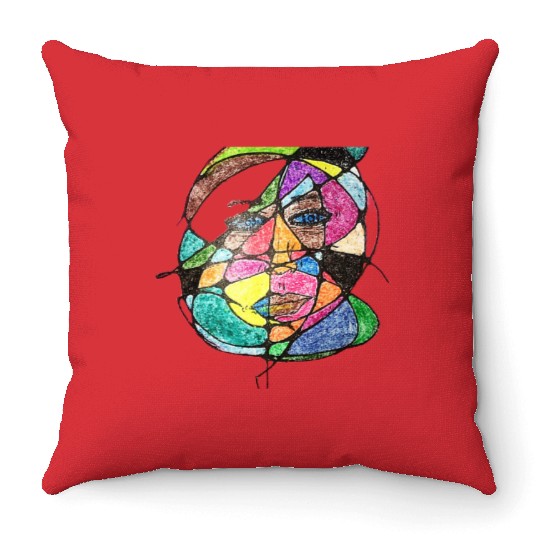 Vivid Spectrum Visage Throw Pillows