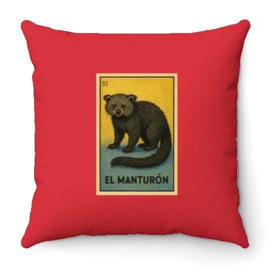 EL MANTURÓN - THE BEARCAT - LA LOTERÍA Throw Pillows