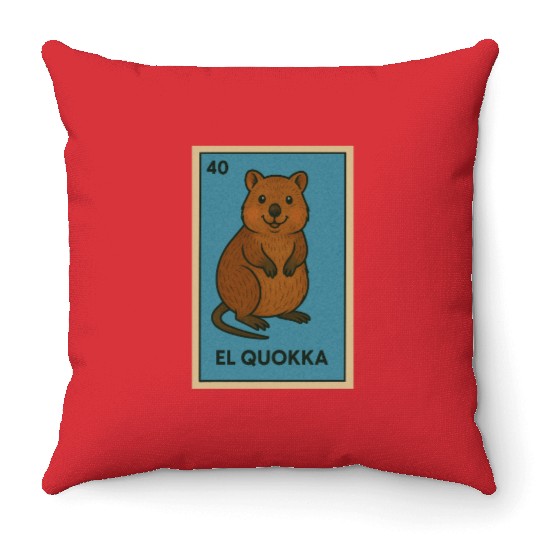 EL QUOKKA - THE QUOKKA - LA LOTERÍA Throw Pillows