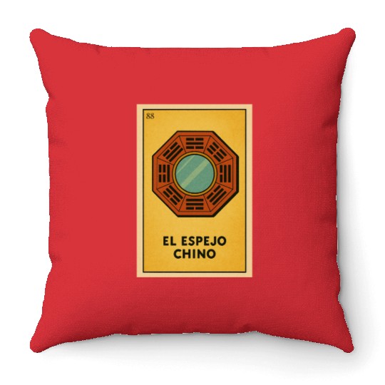 EL ESPEJO CHINO - THE CHINESE MIRROR - LA LOTERÍA Throw Pillows