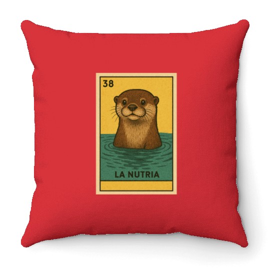 LA NUTRIA - THE OTTER - LA LOTERÍA Throw Pillows