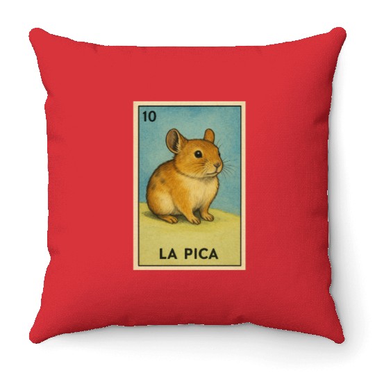 LA PICA - THE ROCK RABBIT - LA LOTERÍA Throw Pillows