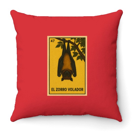 EL ZORRO VOLADOR - THE FLYING FOX - LA LOTERÍA Throw Pillows