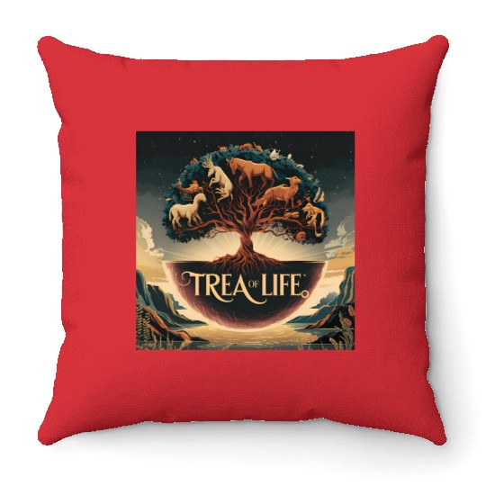 Sacred Tree of Life Throw Pillows