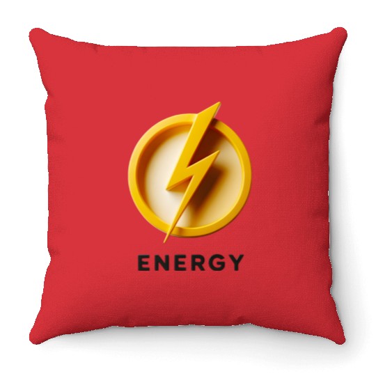 Minimalist Energy Lightning Bolt Cap Design Throw Pillows