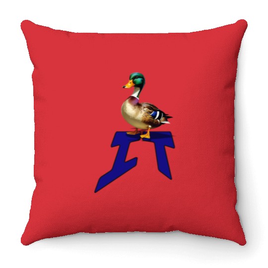 Mallard Duck on the word IT Throw Pillows