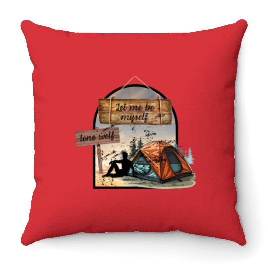 Lone Wolf Retreat Throw Pillows
