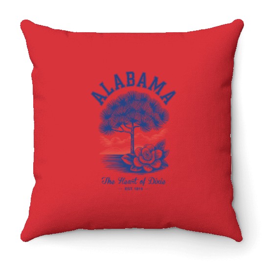 Albm State Outline – License Plate Art Throw Pillows