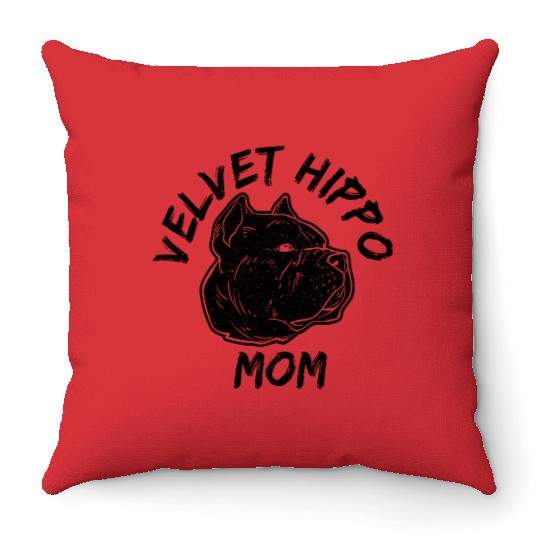 Velvet Hippo Mom – Bully Dog Lovers Throw Pillows