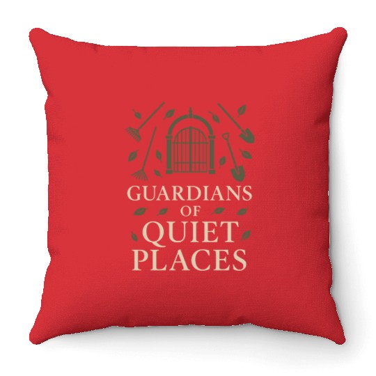 Cemetery Worker Groundskeeper Graveyard Memorial Throw Pillows