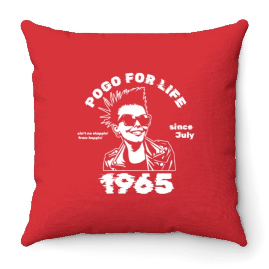 60th Birthday Pogo For Life Since 07/1965 Throw Pillows