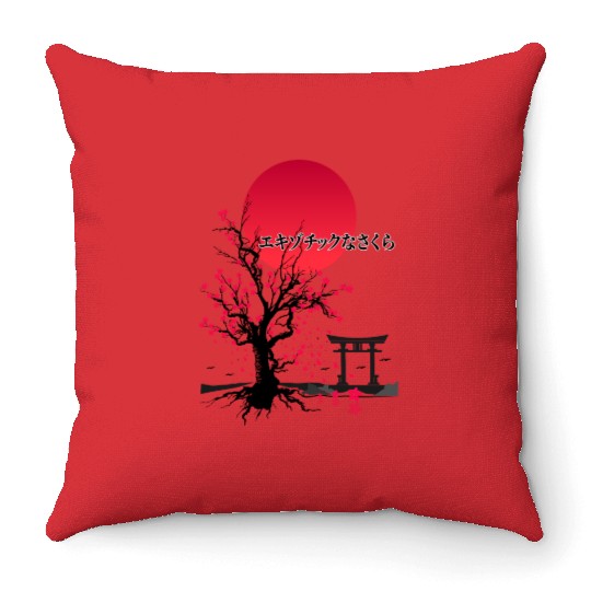 Iconic Sakura Flower Throw Pillows