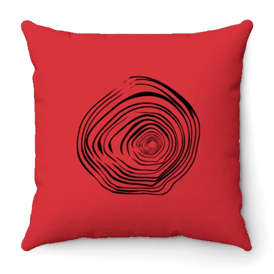 Tree Ring Growth – Minimal Nature Symbol Throw Pillows
