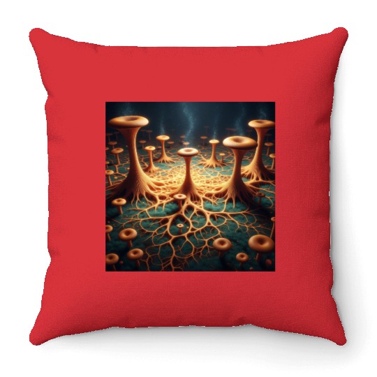 Fungi Forest Dream Throw Pillows