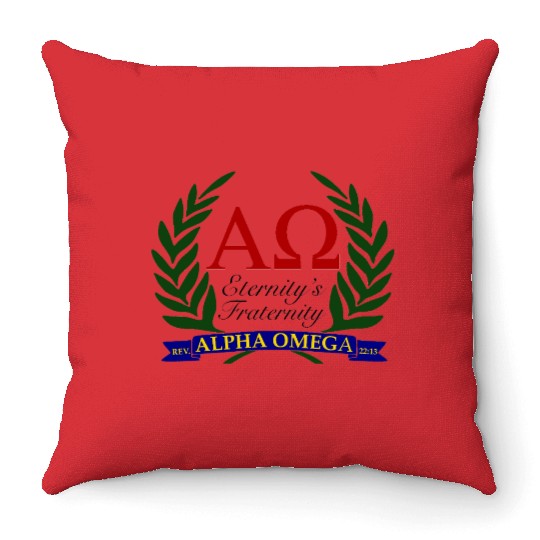 Alpha Omega, Eternity's Fraternity Throw Pillows