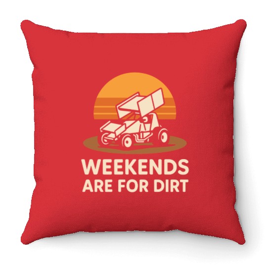 Sprint Car Racing Dirt Track Speed Oval Race Throw Pillows