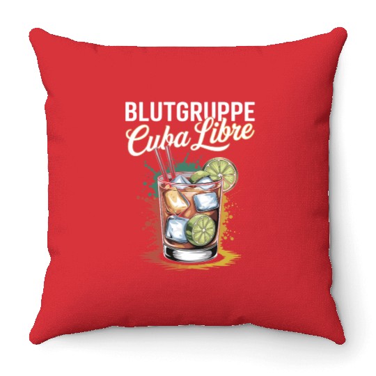 Blutgruppe Cuba Libre Cocktail Bartender Throw Pillows