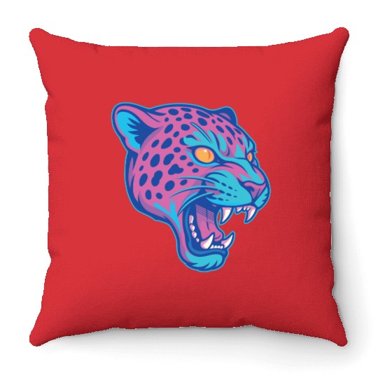 Jaguar pastel Throw Pillows
