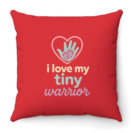 NICU Sibling Preemie Big Brother Big Sister Throw Pillows