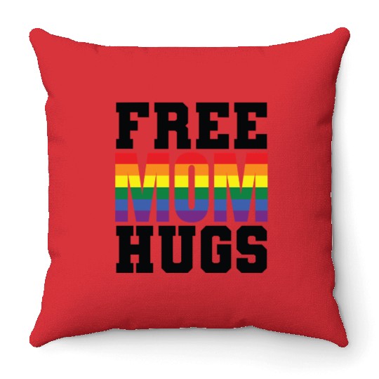 Free Mom Hugs LGBT Gay Throw Pillows