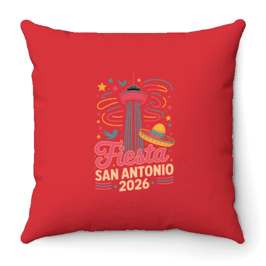 Funny San Antonio 2026 Fiesta Cinco De Mayo Tex Throw Pillows