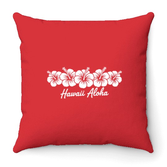 Hawaiian Aloha Hibiscus Flower Throw Pillows