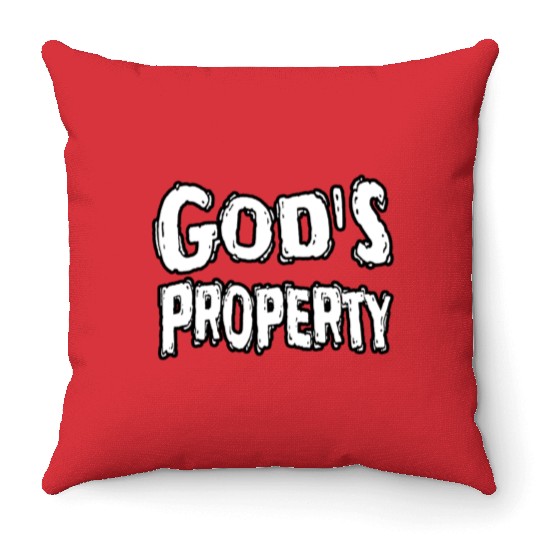 God's Property Religious Faith Typography Design Throw Pillows