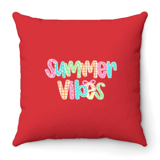 Preppy Summer Vibes Throw Pillows