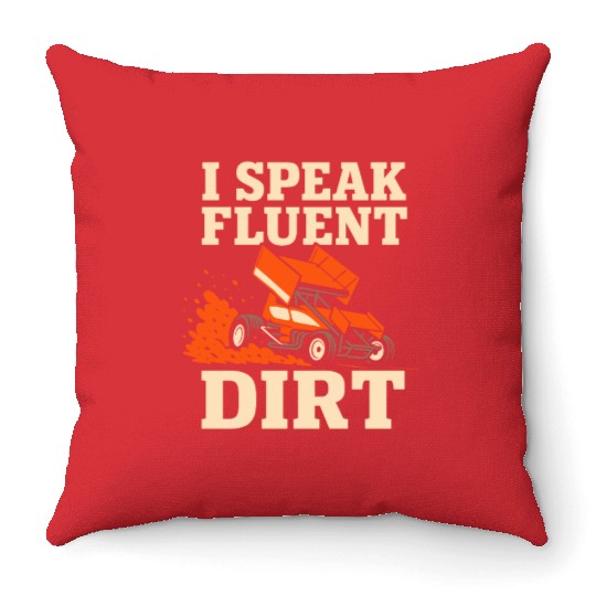 Sprint Car Racing Dirt Track Speed Oval Race Throw Pillows