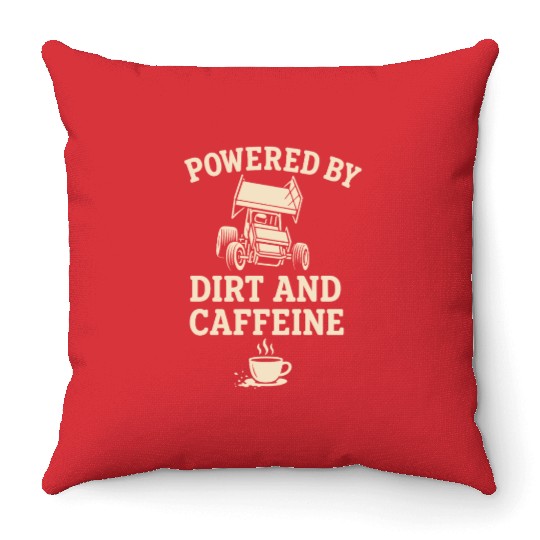 Sprint Car Racing Dirt Track Speed Oval Race Throw Pillows