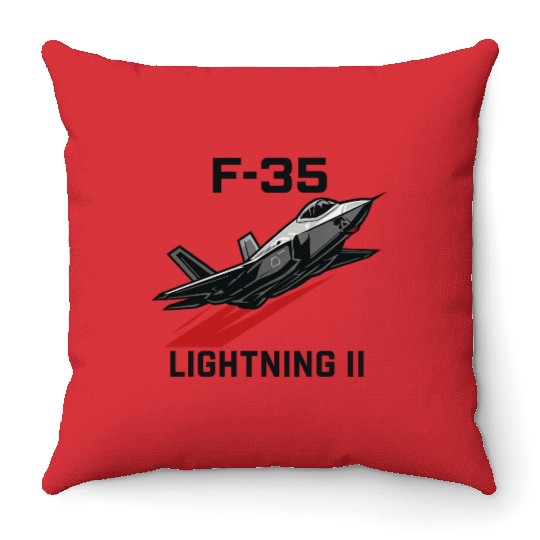 F-35 Lightning II Stealth Fighter Jet Art Throw Pillows