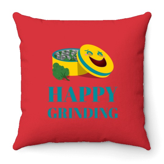 Cheerful Smiling Pills and Broccoli Design Throw Pillows