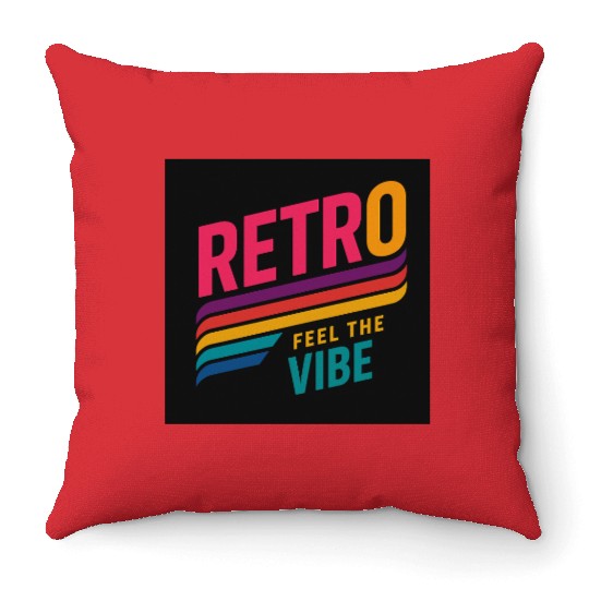 Retro Feel The Vibe – 80s Vintage Style Throw Pillows
