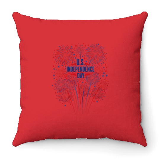 US independance day fireworks Throw Pillows