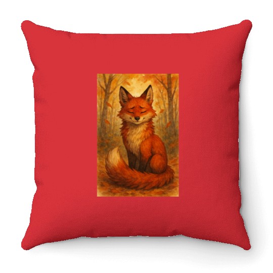 Autumn Serenity Fox Throw Pillows