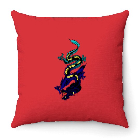 Japanese Dragon Throw Pillows