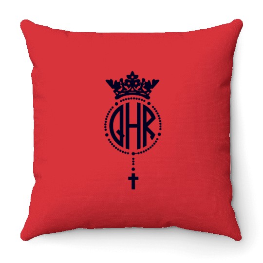 Queen of the Holy Rosary Church Logo Throw Pillows