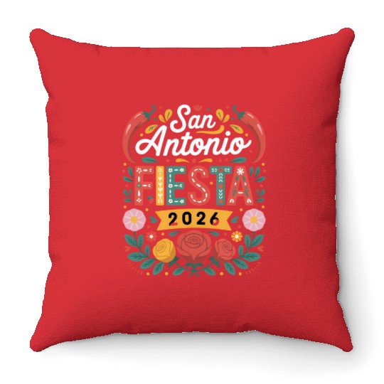 San Antonio 2026 Fiesta Cinco De Mayo Texas Throw Pillows
