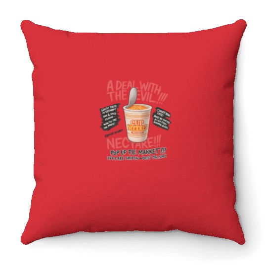 A Deal with Noodle – Cup Noodle Street Art Design Throw Pillows
