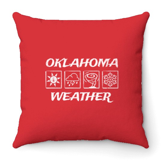 Oklahoma Weather - Seasons Throw Pillows