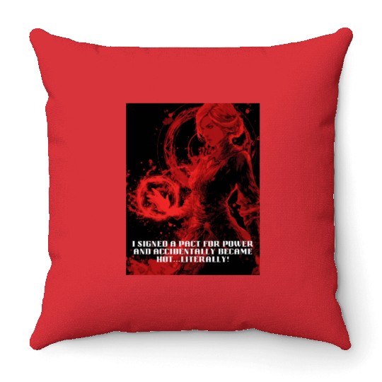 Female Warlock Throw Pillows